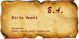 Birle Anett névjegykártya